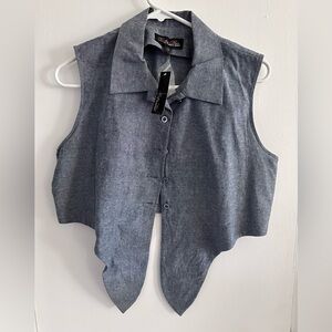 Trashy Diva Dolly Tie Top in Chambray